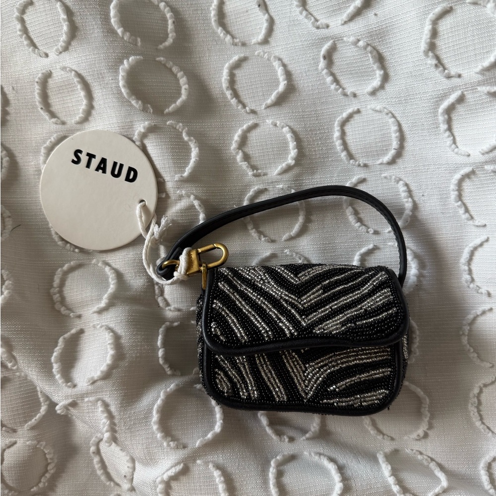 STAUD Black and White Women's Micro Bag